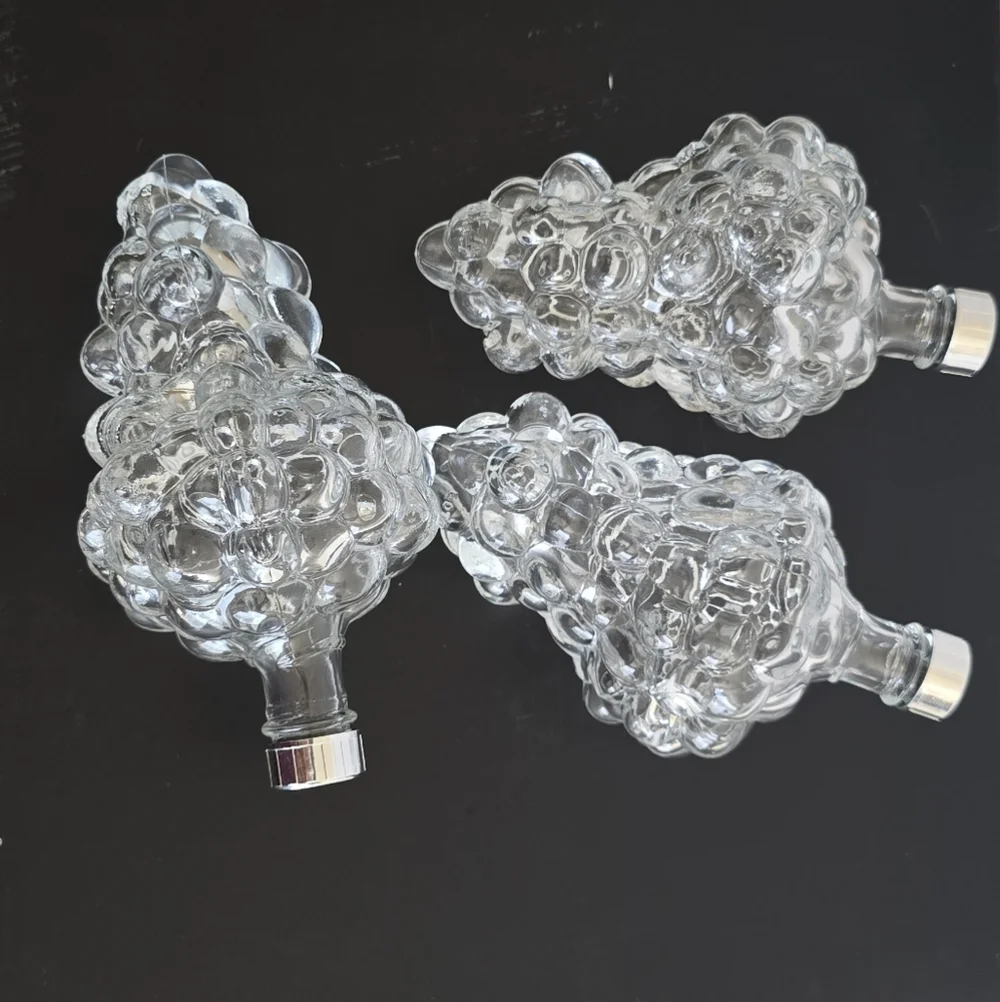 Grape Cluster Glass Bottles (Set Of 3) Made In France, approx. 6